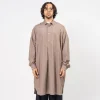 [SILLAGE] POPOVER SHIRT DEAD STOCK _ BROWN STRIPE LONG
