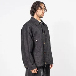 [SILLAGE] TRUCKER JACKET _ BLACK DENIM ONE WASH