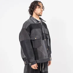 [SILLAGE] TRUCKER JACKET BLACK DENIM _ FOUR