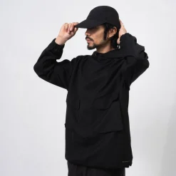[SNOW PEAK] HYBRID WOOL HOODIE _ BLACK