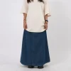 [STORY MFG] TWISTY SKIRT _ INDIGO DENIM WONKY-WEAR