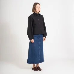 [STUDIO NICHOLSON WOMEN] BARINGO A LINE DENIM SKIRT _ INDIGO WASH