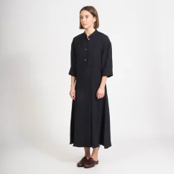 [STUDIO NICHOLSON WOMEN] SABO HALF PLACKET SHIRT DRESS _ DARKEST NAVY