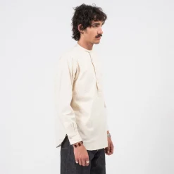 [T.T] LOT.105 BAND COLLAR SHIRT P/O _ IVORY