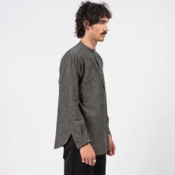 [T.T] LOT.105 BAND COLLAR SHIRT P/O _ BLACK CHAMBRAY