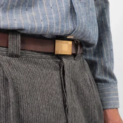 [T.T] LOT.003 HICKOK BELT _ MUD DYED BROWN