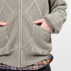 [UNAFFECTED] SHIRT ZIP-UP KNIT CARDIGAN _ SAND
