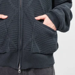 [UNAFFECTED] SHIRT ZIP-UP KNIT CARDIGAN _ D.NAVY