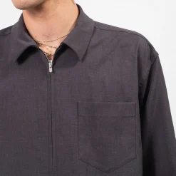 [YOKO SAKAMOTO] ZIP SHIRT _ CHARCOAL GREY